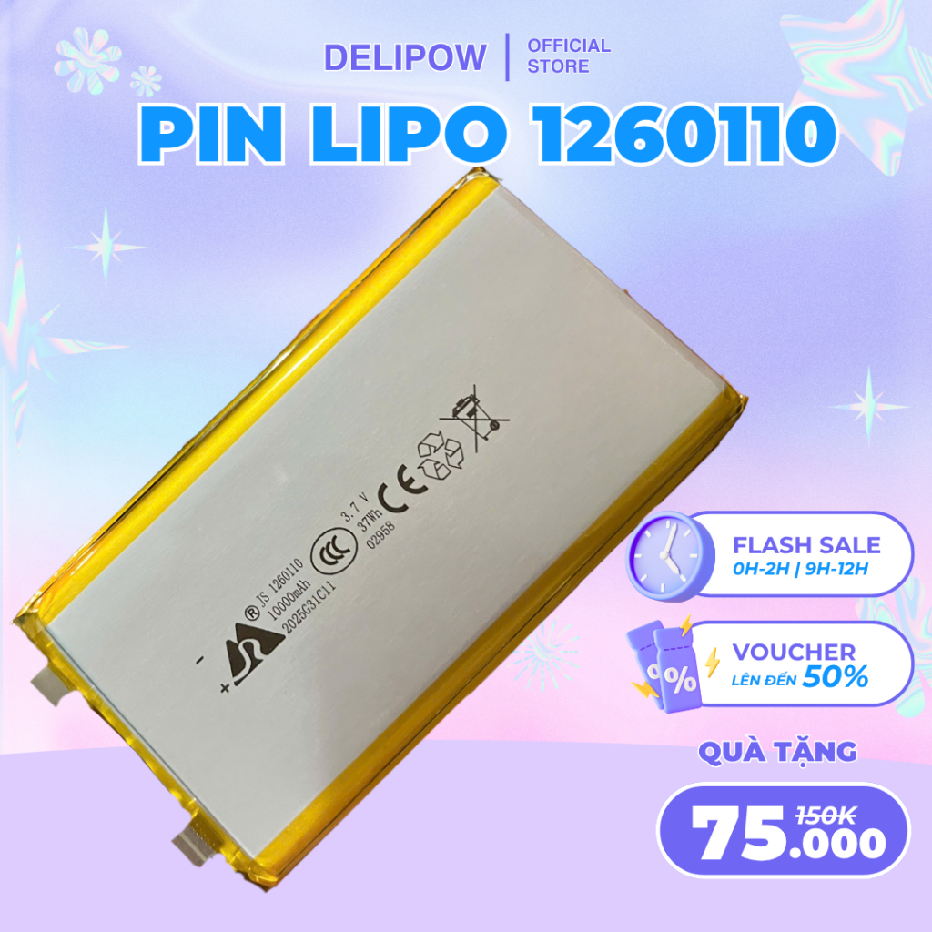 ⚡[THANH LÝ] Pin LiPo 10000mAh 1260110 JS Quảng Đông chính hãng loại 1 dung lượng chuẩn
