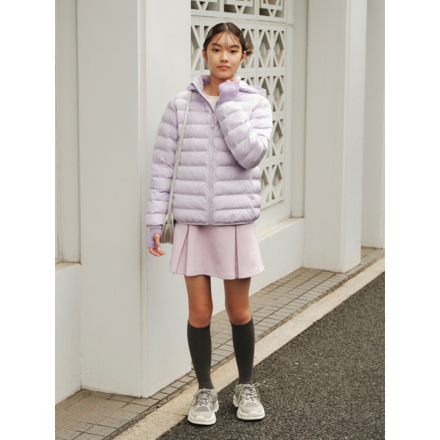 Áo phao siêu nhẹ bé gái Uni – ấm nhẹ, có mũ, chống gió, giữ nhiệt tốt