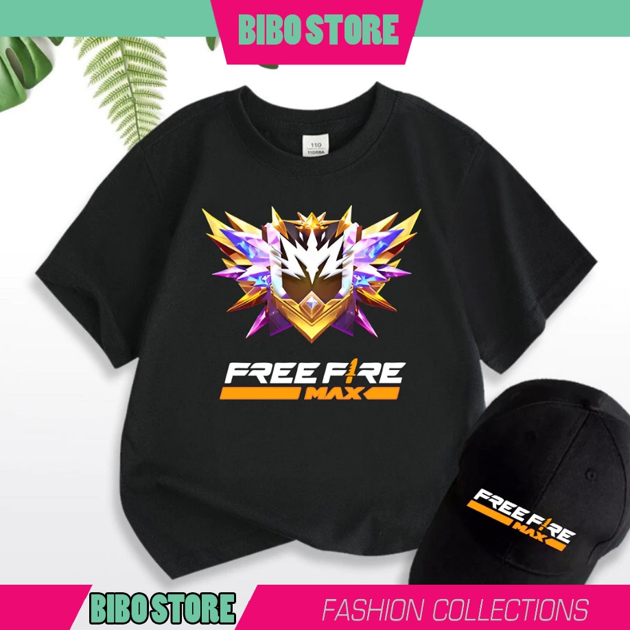 [ Bibo Store Fashion ] Áo Thun Free Fire Màu Đen Rank Huyền Thoại [ TẶNG 1 Nón FF ] Hình In Sắc Nét 