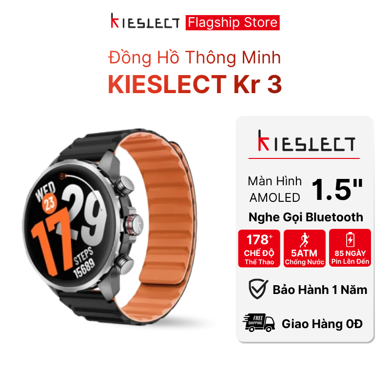 Đồng hồ thông minh Kieslect Kr 3 I Nghe gọi bluetooth I Màn AMOLED HD 1.5" I Pin 500mAh  I Hàng Chính Hãng | BigBuy360 - bigbuy360.vn