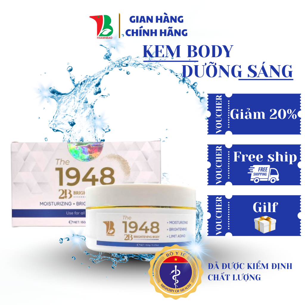 Kem Body Trắng Da The 1948 2B Brightening Body giúp nâng tone da , dưỡng ẩm da toàn thân