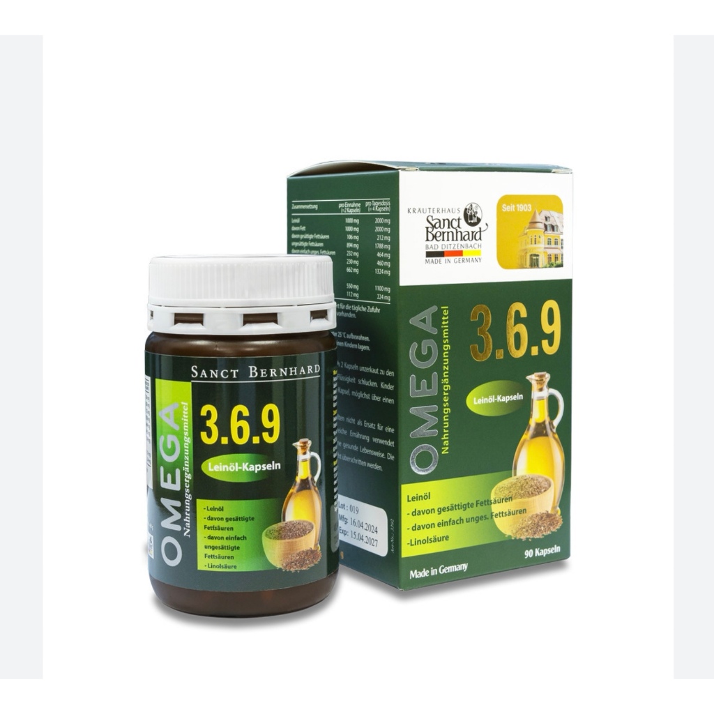 Omega 369 Leinol Kapseln (H/90v)Đức - Thực vật Dùng đc cho người ăn chay, bổ não, cải thiện trí nhớ,