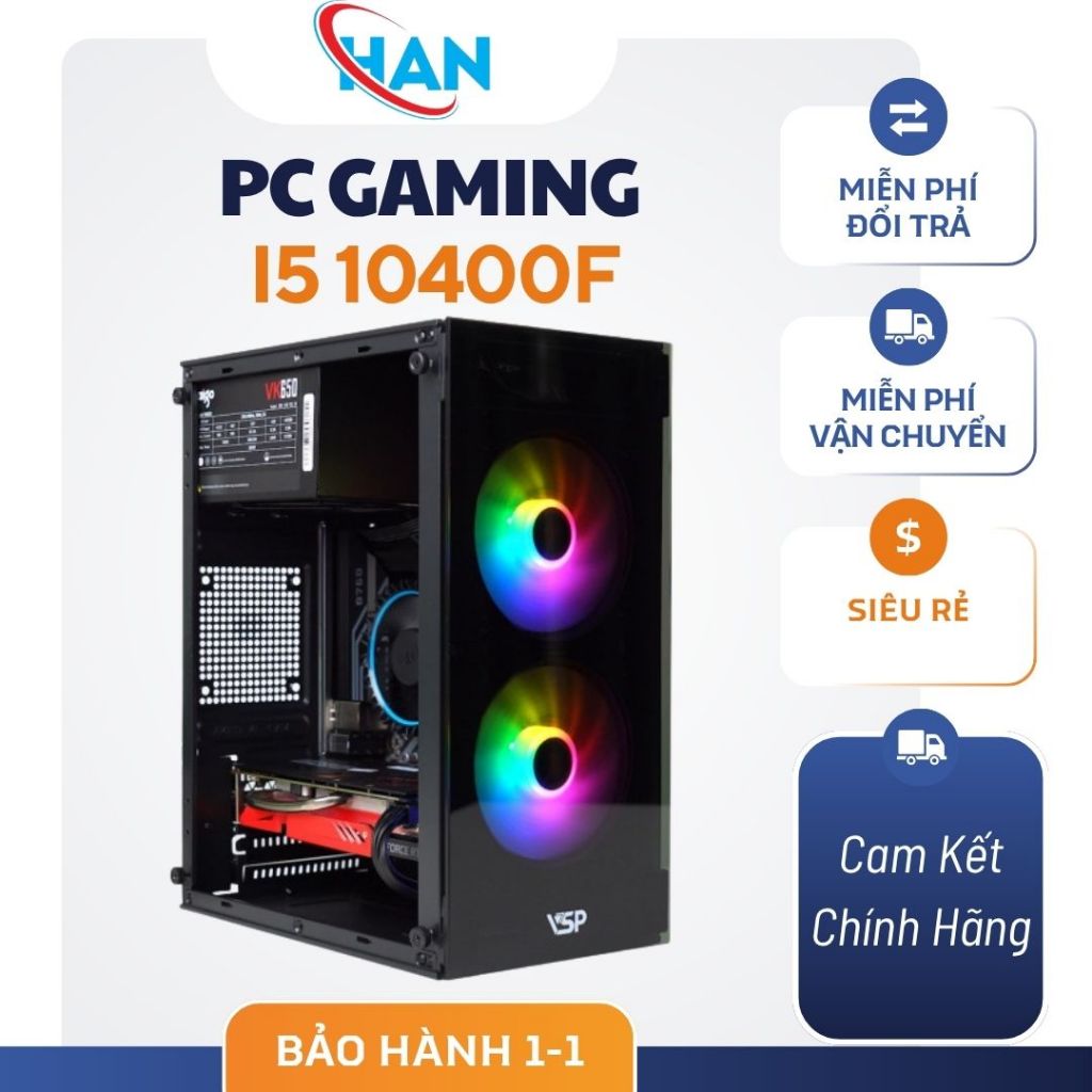 Bộ máy tính i5 10400F main H510 ssd 256gb 1060 6gb