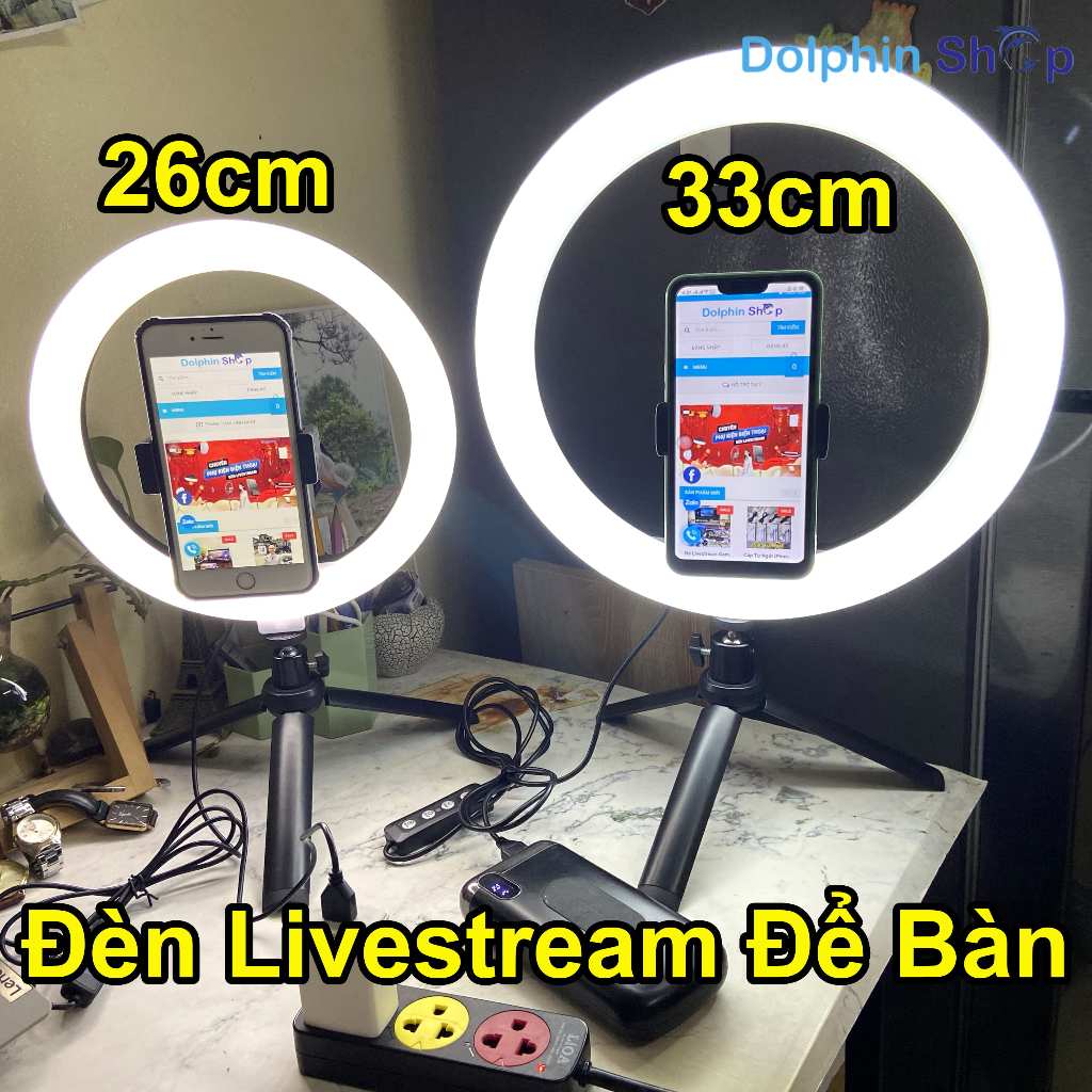 Đèn Livestream Để Bàn Size 26cm / 33cm Make Up, Chụp Ảnh Sản Phẩm, Bán Hàng Online
