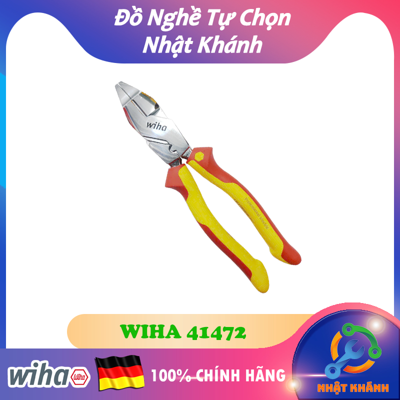 Kìm  Đa Năng Lineman 250mm Cách Điện 1000 Volt WIHA 41472 [Chính hãng Đức/ Germany]