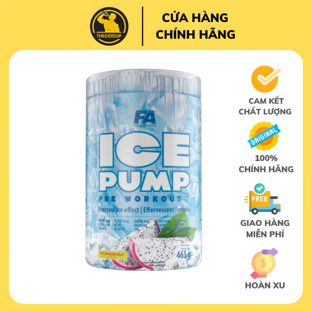Thực phẩm bổ sung FA ICE PUMP PRE WORKOUT - Hỗ trợ tăng cơ (Hộp 463G)