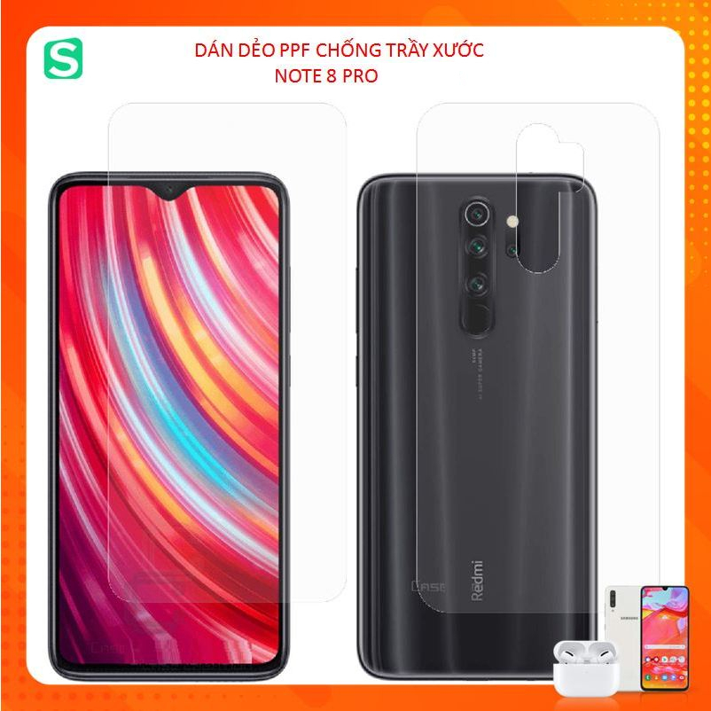 Miếng Dán Dẻo PPF Dành Cho Redmi Note 8 Pro - Mặt Trước & Mặt Sau Trong Suốt,Phục Hồi Vết Xước nhẹ
