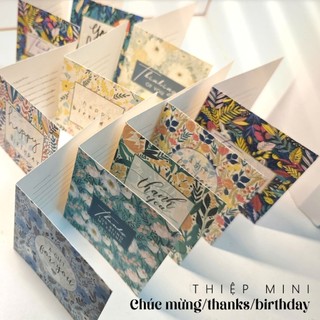 Thiệp cám ơn kèm bao thư | thiệp gấp đôi 9x9cm | thiệp chúc mừng sinh nhật