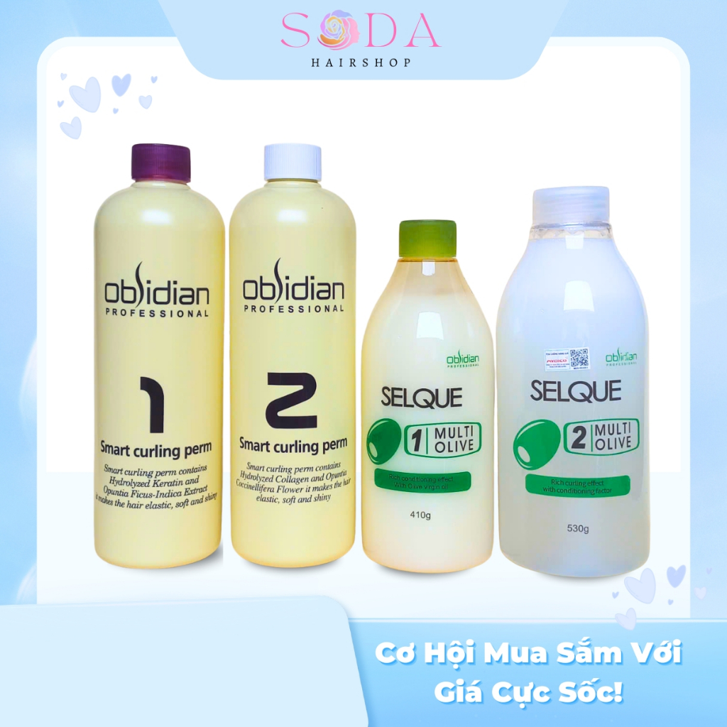 Thuốc uốn tóc Obsidian 3D, Thuốc uốn tóc Obsidian Olive Chính Hãng – Uốn Lạnh / Uốn Setting / Uốn tr