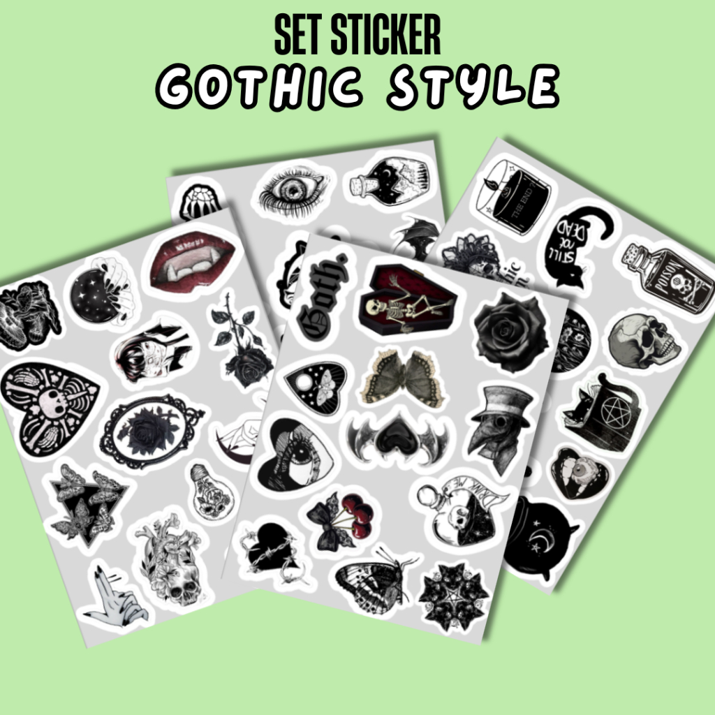 50 cái sticker Phong cách Gothic Dark Gothic đậm dán trang trí - Hình dán không trùng