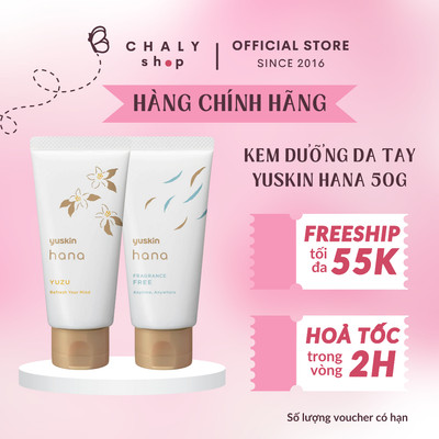 Kem tay Yuskin Hana dưỡng ẩm, ngừa khô ráp 50g Fragrance Free/Yuzu Nhật Bản