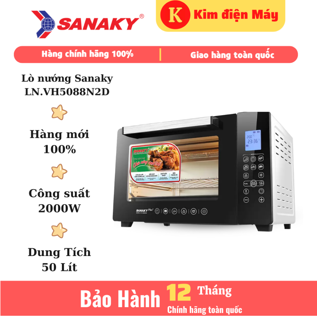 Lò nướng Sanaky LN.VH5088N2D - 50L 2000W - Bảo Hành 12 Tháng Toàn Quốc