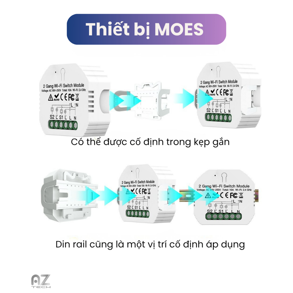 Công Tắc Cảm Biến Hiện Diện Thông Minh MOES WIFI 3.0 - Công Nghệ Radar mmWave 10GHz - Tương Thích Tu