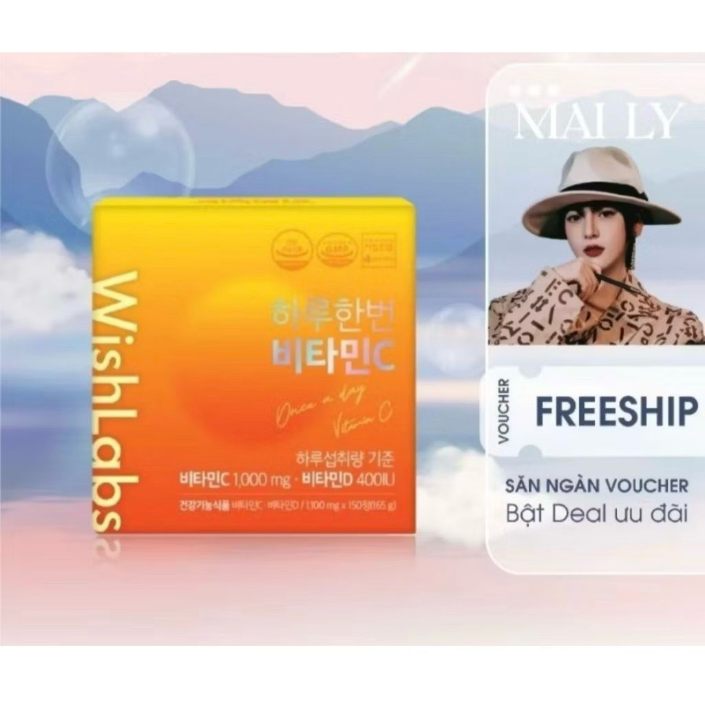 (MẪU MỚI) VITAMIN C ONCE A DAY WISHLABS HÀN QUỐC