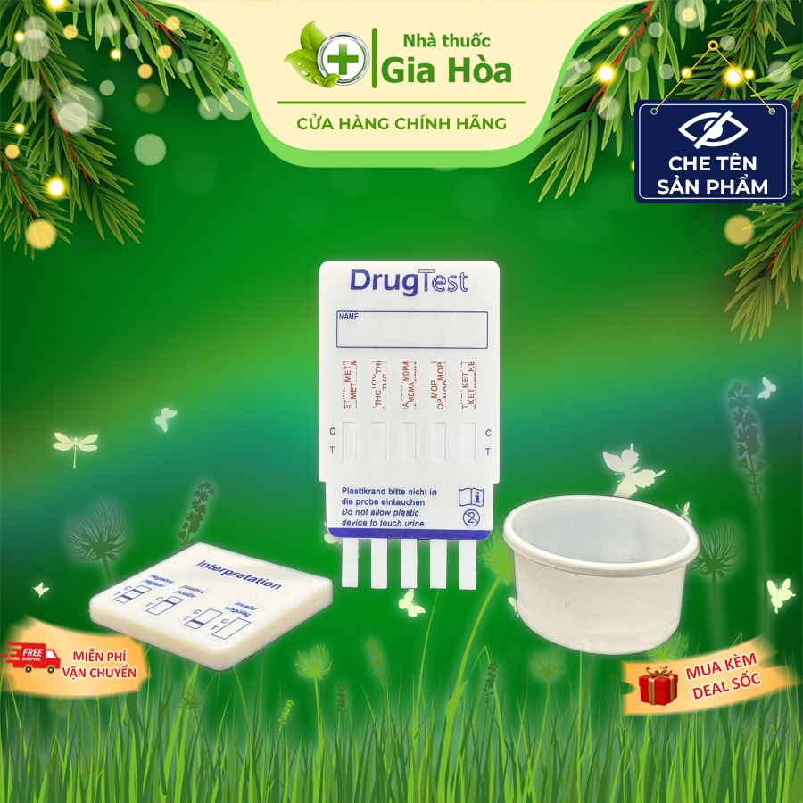Que test thử ma túy 5 chân Fastep bằng thử nước tiểu tại nhà giúp phát hiện ma tuý đá, cần sa, lắc, 