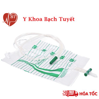 Túi tiểu Urine Bag Greetmed, túi đựng nước tiểu 2000ml có dây treo - tùy chọn loại van xả
