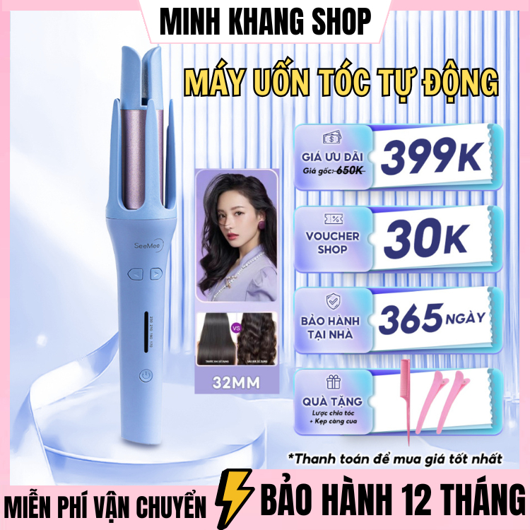 Máy uốn tóc làm xoăn tự động SeeMee/FAERS PLUS lớp phủ gốm sứ bảo vệ tóc khi tạo kiểu đường kính uốn