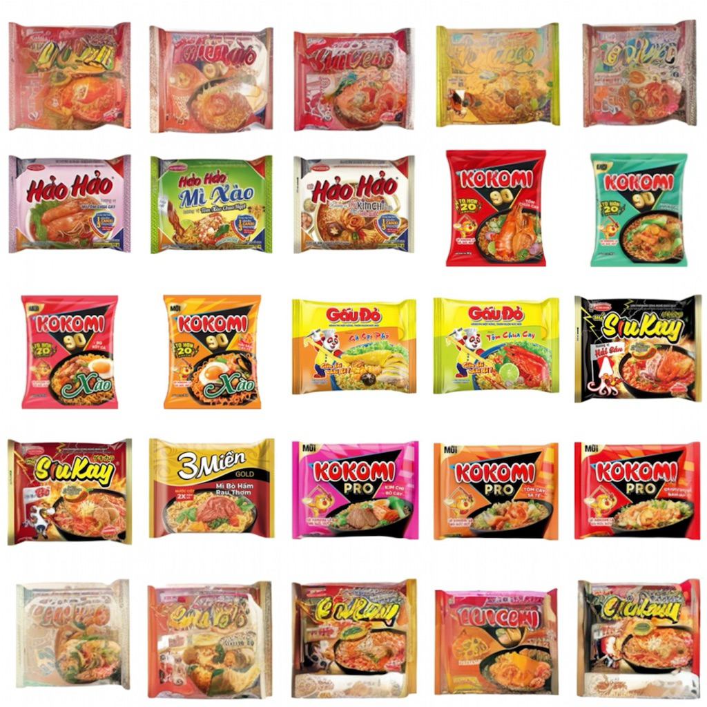 MÌ XÀO HẢO HẢO TÔM XÀO, Koreno,KOKOMI 95g/65g/HÀNH,OMNI,GẤU ĐỎ, GÀ NẤM các loại,…