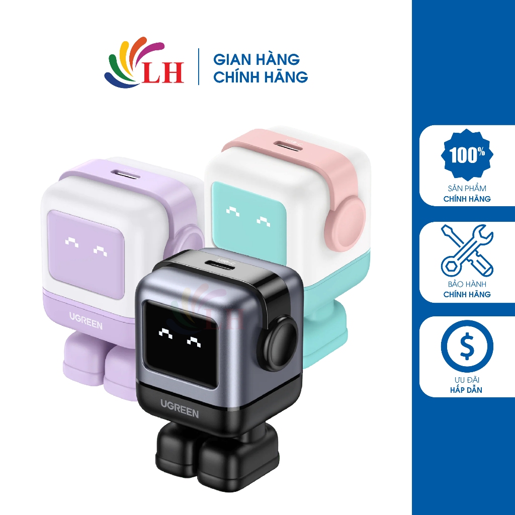 Cốc sạc Ugreen Uno RG GaN 1C Robot Fast Charger 30W CD359 - Hàng chính hãng