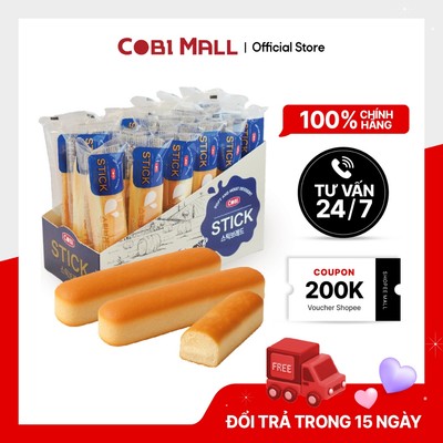 [DATE 10/2026] Bánh Mì Que Stick Bread Nhân Sữa Mềm Mịn, Tiện Lợi, Đầy Đủ Dinh Dưỡng, Hộp 18 cái