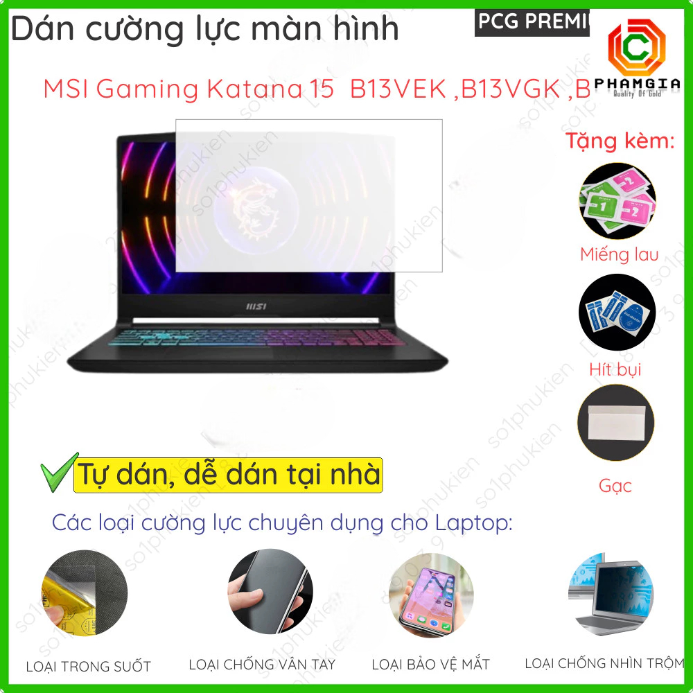Dán màn hình cường lực dành cho MSI Gaming Katana 15 B13 B13V B13U Summit 13 AI+ Evo A2VM B13VFK nan