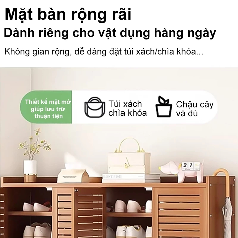 【Dày dặn và nâng cấp】Tủ giày thiết kế lá sách cao cấp Chất liệu tre Công suất lớn Nam bền đẹp lắp đặt mọi vị trí | BigBuy360 - bigbuy360.vn