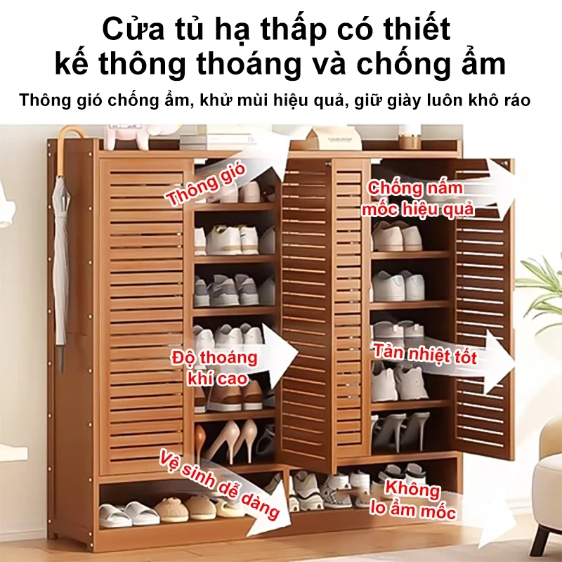 【Dày dặn và nâng cấp】Tủ giày thiết kế lá sách cao cấp Chất liệu tre Công suất lớn Nam bền đẹp lắp đặt mọi vị trí | BigBuy360 - bigbuy360.vn