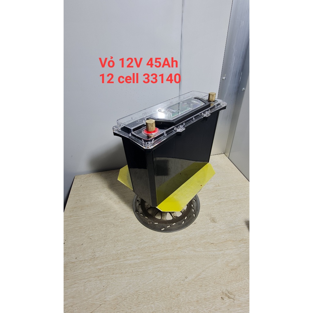 [Vỏ 45Ah], Vỏ bình 12V 45Ah, chứa 12 cell 33140, đầy đủ phụ kiện