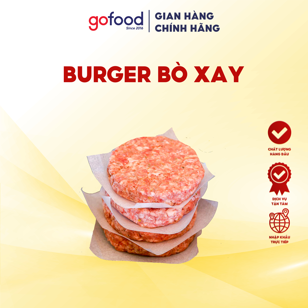 [Hỏa Tốc HCM] Thịt Bò Xay Omaha Burger 125gr Gofood·Béo Ngậy Áp Chảo Hoặc Nướng - Burger Bò Xay Mỹ C