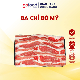 [Hỏa Tốc HCM] Ba Chỉ Bò Mỹ Black Angus Khay 500gr Gofood Chuyên Lẩu, Nướng, Cuộn Nấm,..