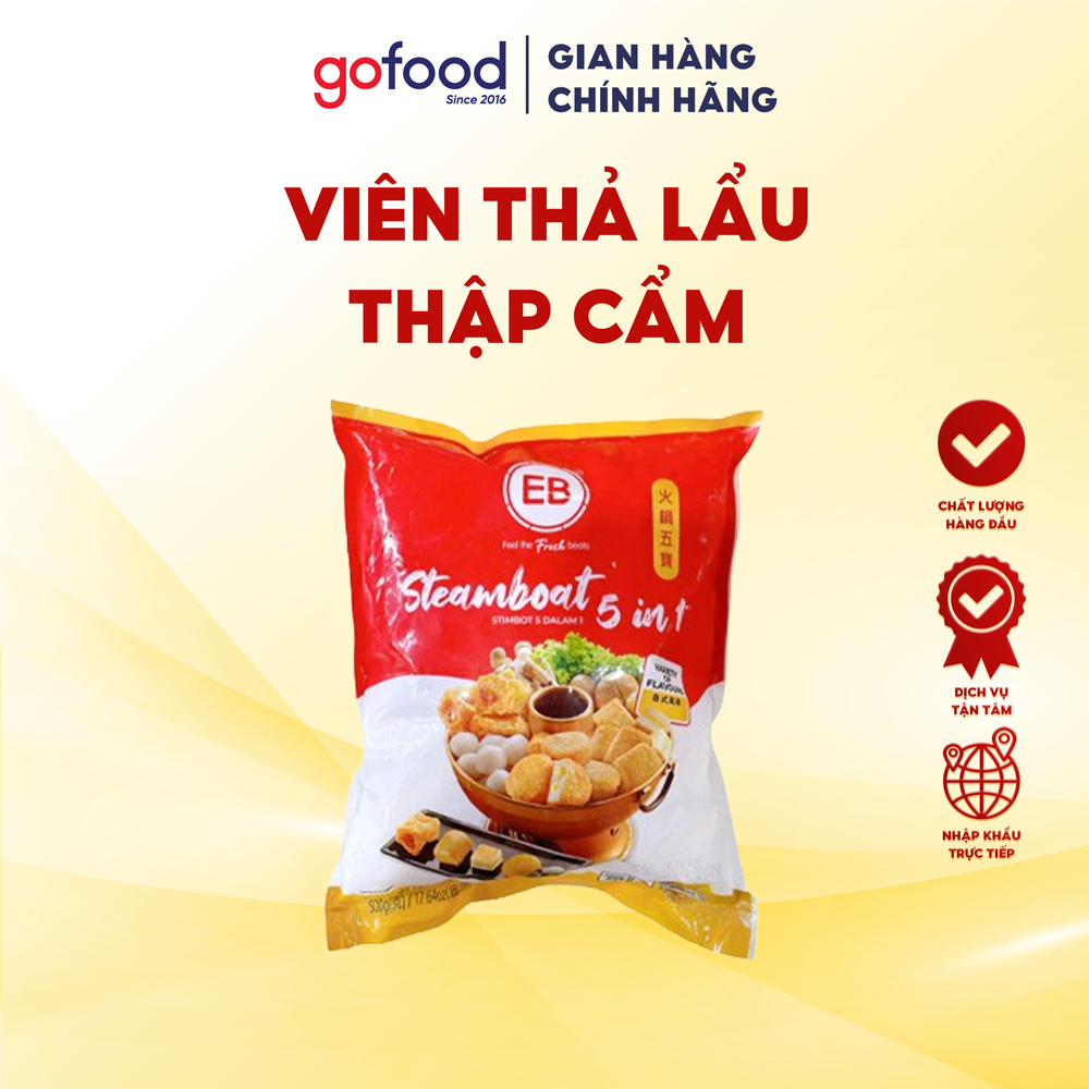 [Hỏa Tốc HCM] Viên Thả Lẩu 5 Trong 1 EB Malaysia 500gr Gofood - Set Viên Mix Đa Dạng