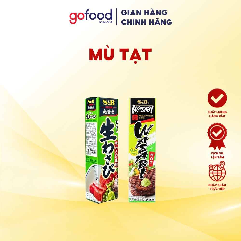 [Hỏa Tốc HCM] Mù Tạt Wasabi S&B Nhật Bản 43gr Gofood - Mù Tạt Vị Cay Nhẹ/Cay Nồng