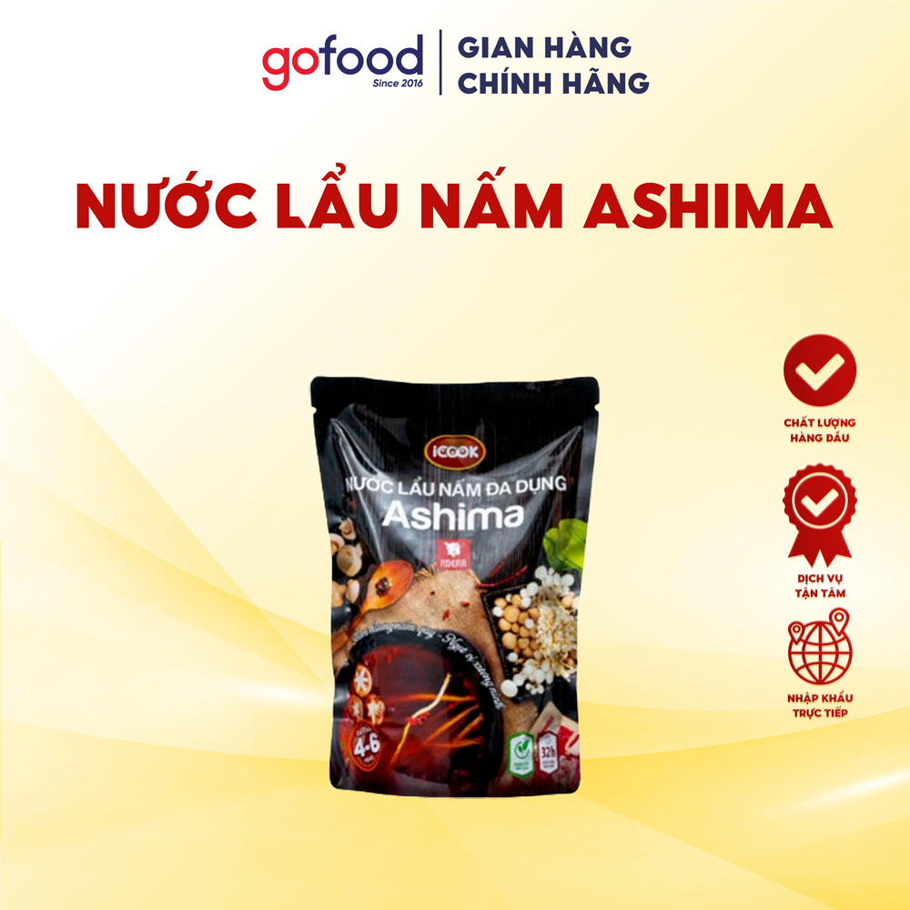 [Hỏa Tốc HCM] Nước Lẩu Nấm Ashima Icook Gofood Đậm Đà, Thơm Ngon - Nước Dùng Lẩu Nấm Cô Đặc