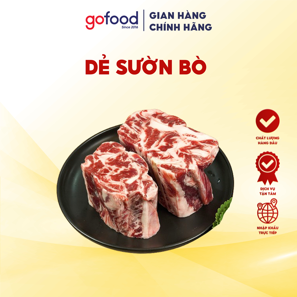 [Hỏa Tốc HCM] Dẻ Sườn Bò Mỹ Black Angus Khay 500gr Gofood Mềm Ngọt Cho Món Nướng, Hầm, Sốt Vang....
