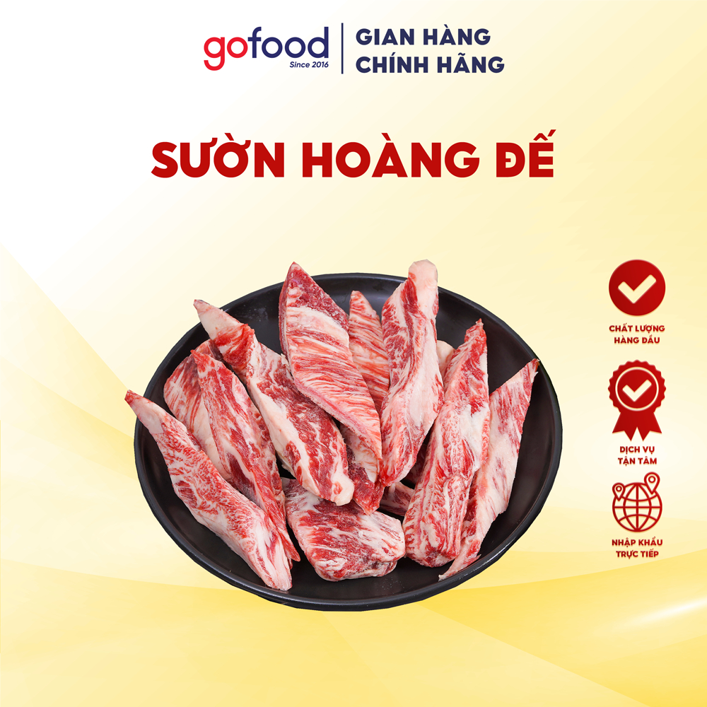 [Hỏa Tốc HCM] Sườn Hoàng Đế Bò Mỹ Black Angus Khay 500gr Gofood Chuyên Dùng Cho Món Nướng Hàn