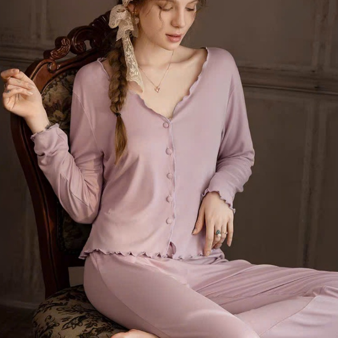 BỘ ĐỒ MÙA ĐÔNG NỮ CHẤT LIỆU THUN COTTON CAO CẤP - MIN HOUSE SLEEP WEAR