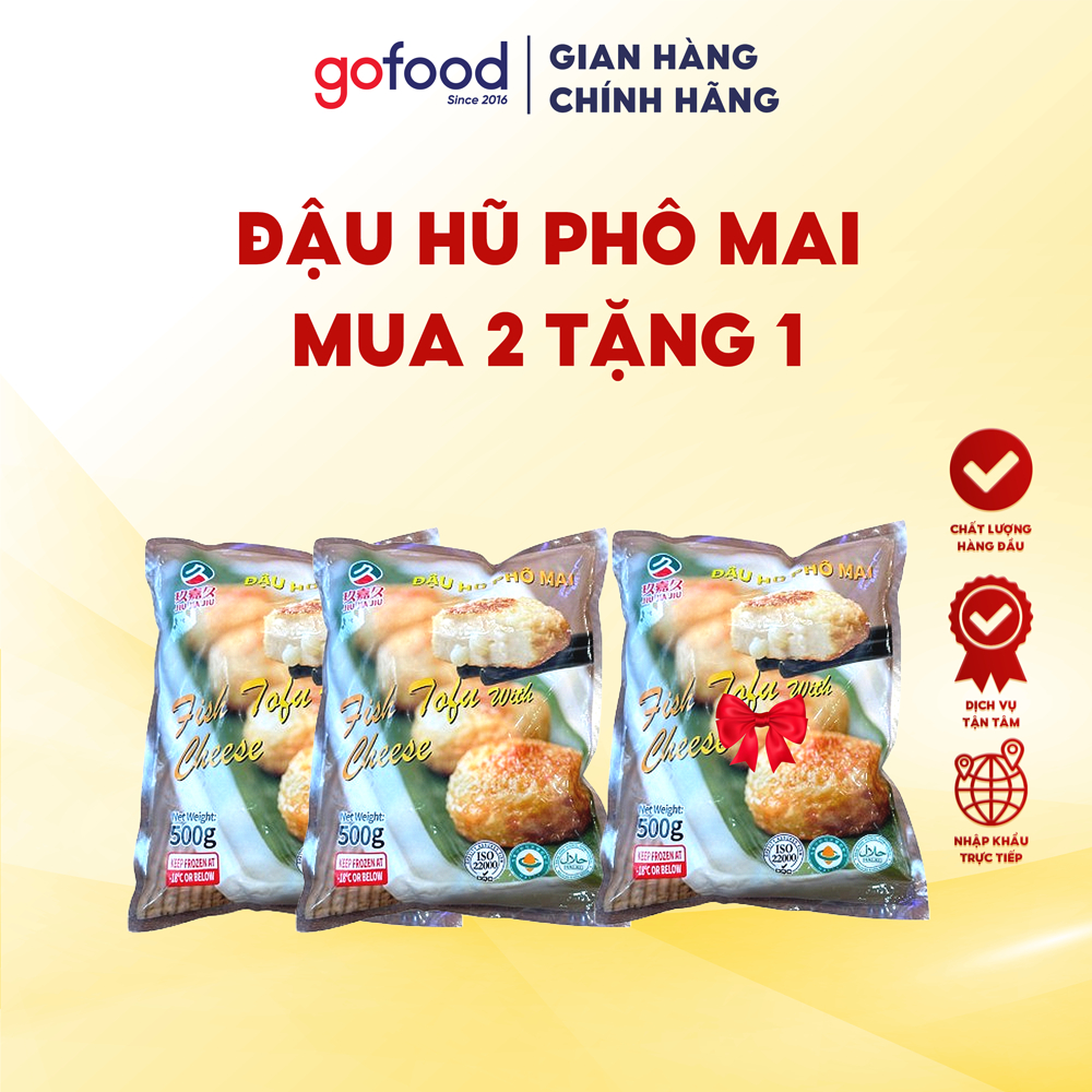 [Hỏa Tốc HCM] Combo Mua 2 Tặng 1 Đậu Hũ Phô Mai Jiujiajiu Gói 500gr Gofood Ăn Lẩu, Chiên, Sốt,...