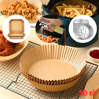 Set 50 Miếng Giấy Nến Lót Nồi Chiên Không Dầu - Giảm Thiểu Tối Đa Dầu Mỡ Bám Vào Nồi Chiên