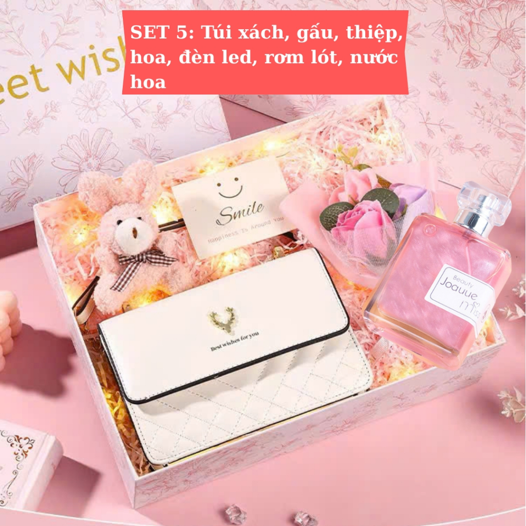 Set quà tặng bạn gái túi xách nữ ngày sinh nhật valentine 20/10 ý nghĩa cho người yêu GIZEN SET26
