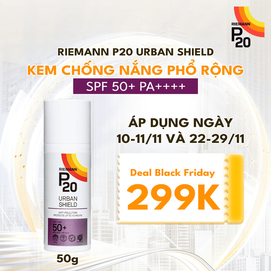 [FLS] Kem chống nắng Riemann P20 Urban Shield SPF50+ PA++++ 50g (IP04)