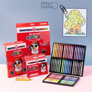  Bút Sáp Màu Cho Bé MONDEZ 12-48 Màu Tươi Sáng Ít Vụn An Toàn Có Khay Đựng Dùng Tô Màu Vẽ Tranh 