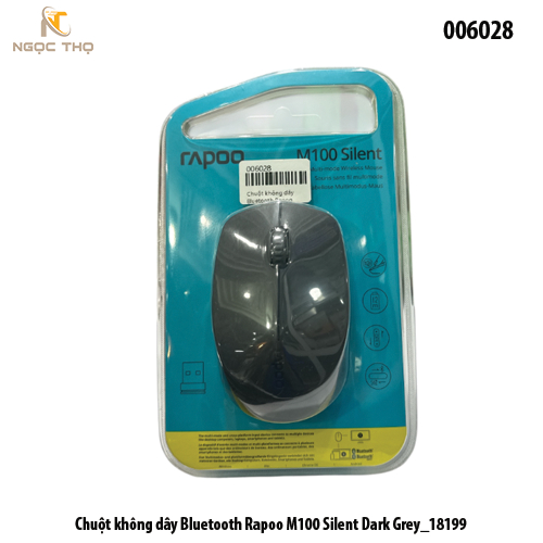 Chuột không dây Bluetooth Rapoo M100 Silent Dark Grey_18199 - hàng chính hãng - full vat