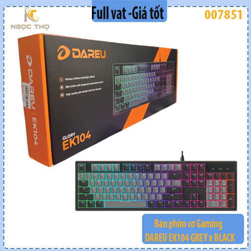 Bàn phím cơ Gaming DAREU EK104 GREY x BLACK - hàng chính hãng - full vat