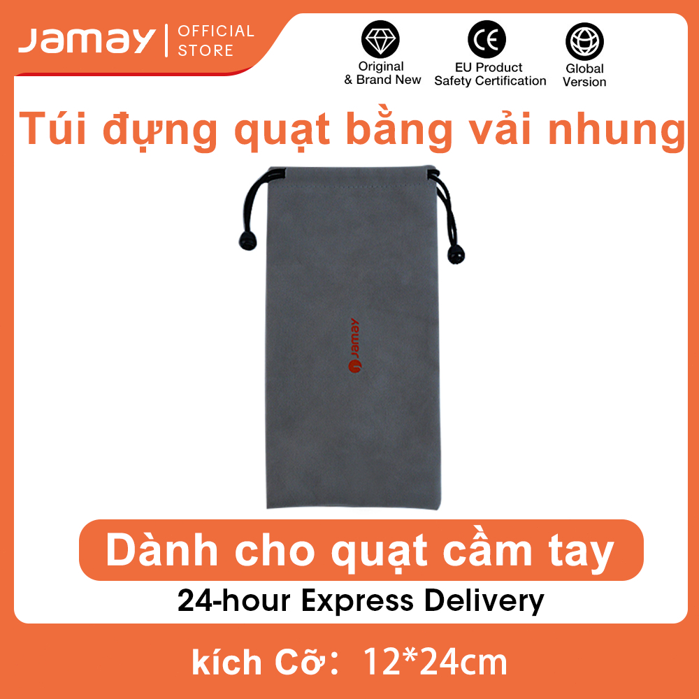 JAMAY Túi đựng bằng vải nhung, dành cho quạt cầm tay, kích thước: 12x24 cm RB01