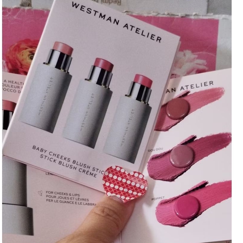 Set sample má hồng Westman Atelier Baby Check Blush