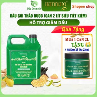   2000ml  Can Dầu gội Dầu xả thảo dược Nam Nung xanh lá hỗ trợ giảm dầu hỗ trợ giảm gàu hỗ trợ giảm rụng suôn mượt 