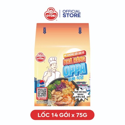Lốc 14 gói mì không gói gia vị nhà hàng OPPA Otoki (75gx14)