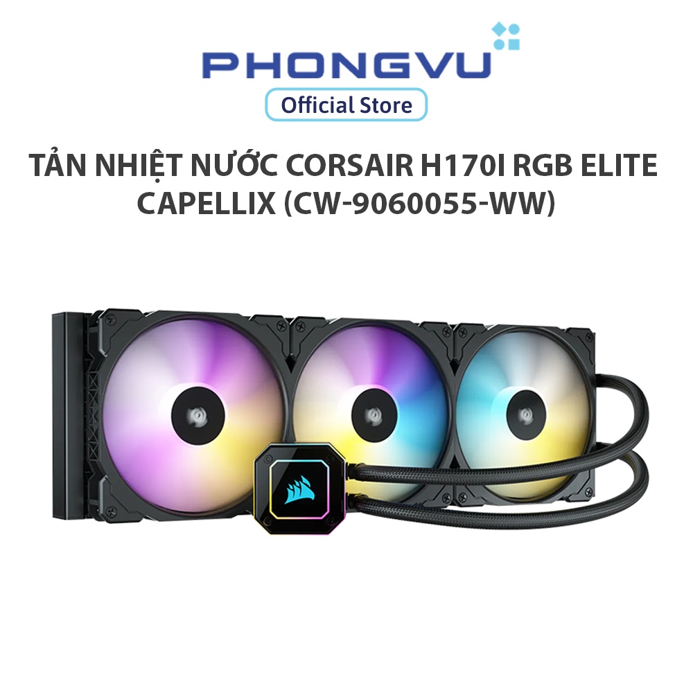 Tản nhiệt nước Corsair H170i RGB ELITE CAPELLIX (CW-9060055-WW) -  Bảo hành 60 tháng