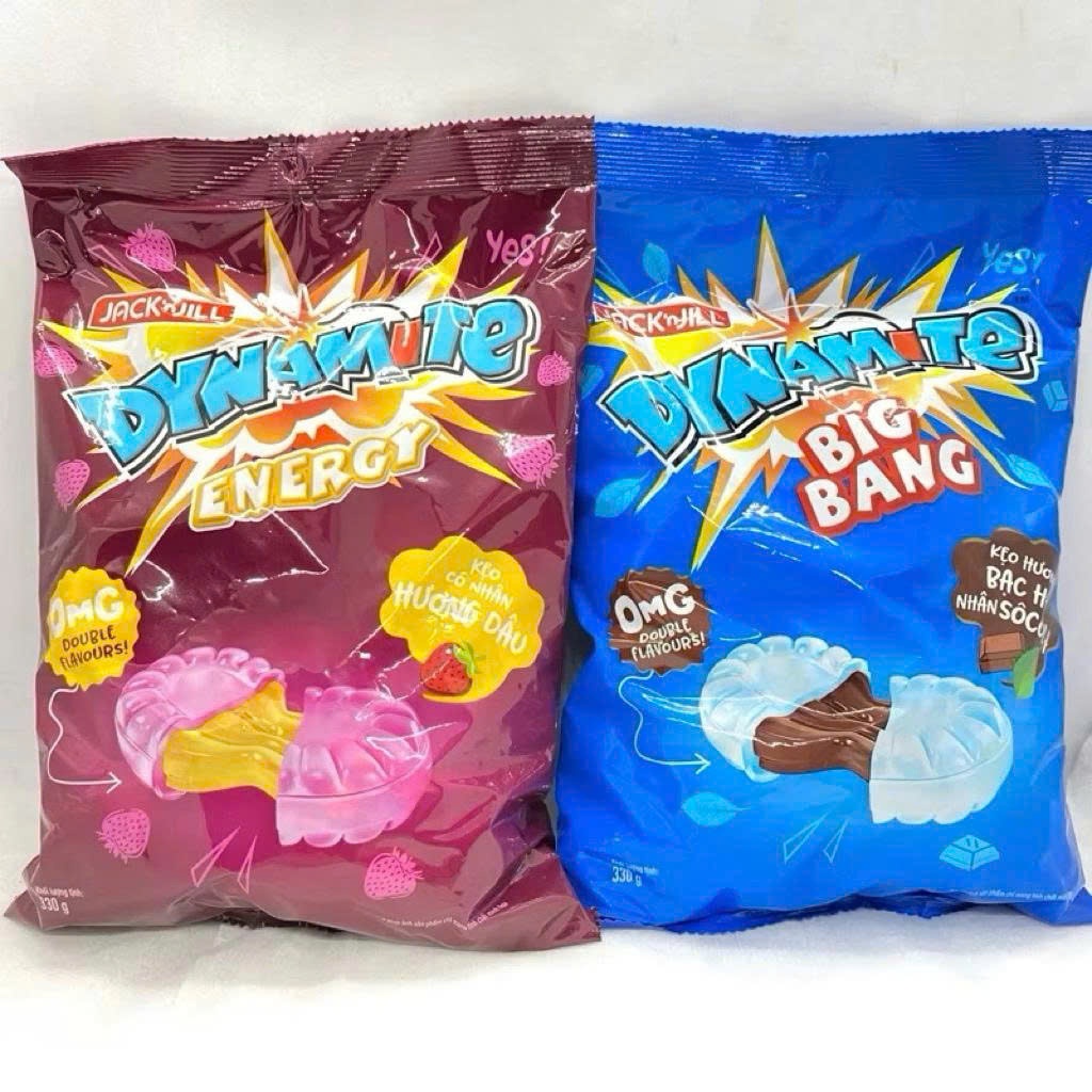 ( SALE SHOP MỚI ) Kẹo Dynamite BigBang Hương Bạc Hà Nhân Socola và và Dynamite Energy hương Dâu 330g