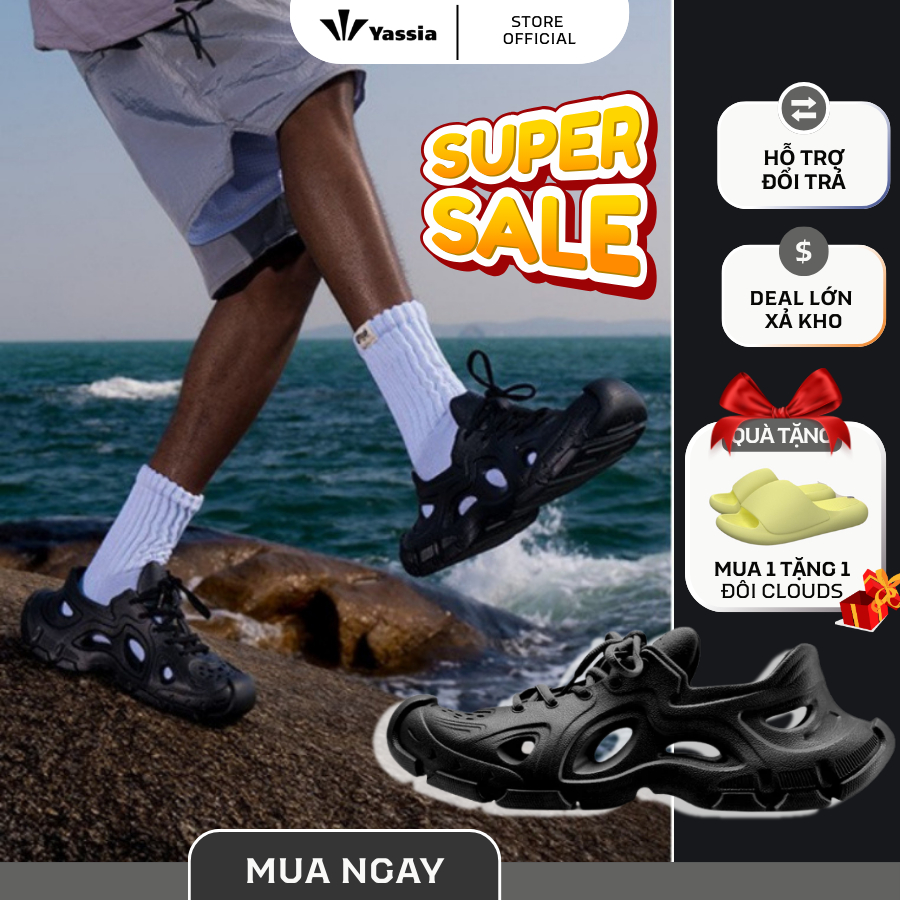   SALE XẢ KHO  Dép Đúc YASSIA T-REX EVA Cao Cấp Siêu Nhẹ Siêu Bền Giày Dép Thể Thao Chống Trơn Trượt 